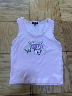 dELiA*s Light Pink Butterfly Graphic Tank Top